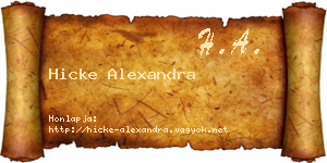 Hicke Alexandra névjegykártya